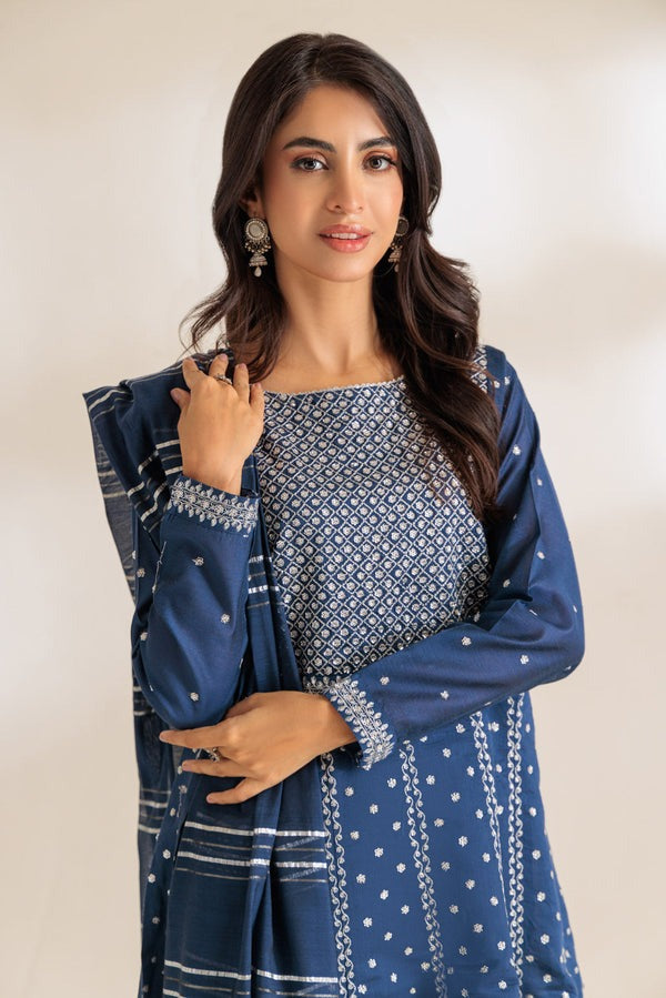 Ethereal Grace – Khaddi Net Embroidered Frock with Fancy Dobby Dupatta - Available now for Sydney & Melbourne, Brisban customers