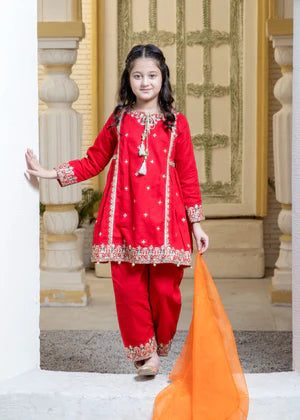 EMBROIDERED ORGANZA STITCHED 3 DRESS