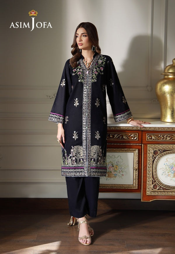 Evening Grace – Embroidered Velvet Ensemble in Grey - Australian Pakistani Indian women love this design