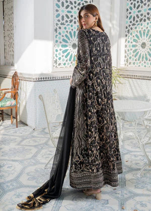 EMBROIDERED CHIFFON ANGRAKHA STITCHED 3 PIECE DRESS
