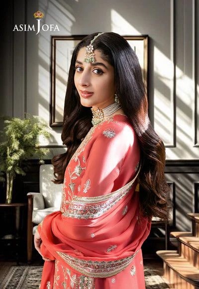 EMBROIDERED SILK STITCHED 3 PCS DRESS