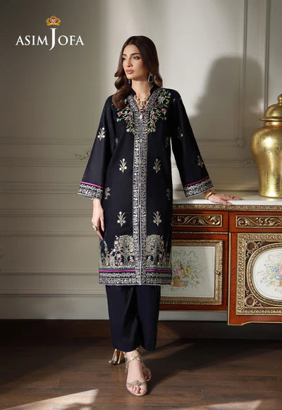 EMBROIDERED VELVET STITCHED 2PC DRESS