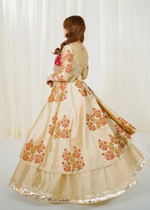 Fancy Bottom Style Flared Lehenga in Organza