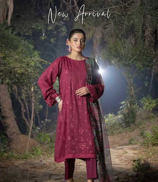 Classic Maroon Kurta Set with Traditional Motif Dupatta