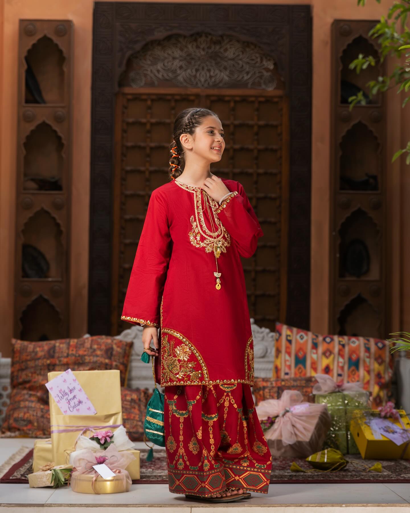 Festive Elegance Red Traditional Outfit - Eid outfits in Sydney, Brisban Australia