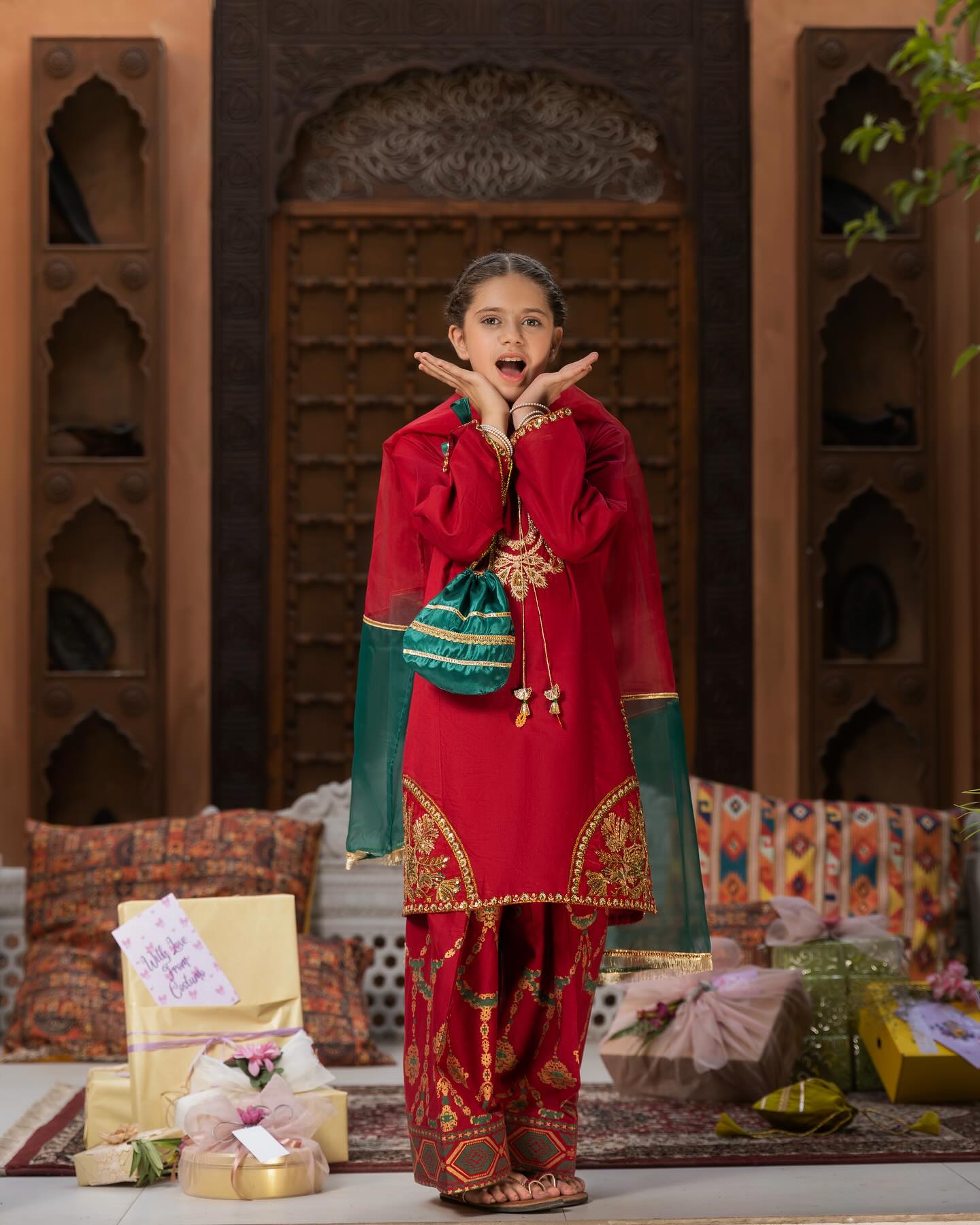 Festive Elegance Red Traditional Outfit - Eid outfits in Sydney, Brisban Australia