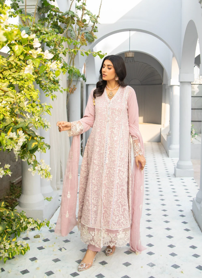 4 Piece Chiffon Festive/Party Wear Dress