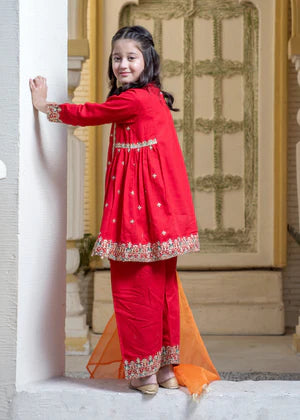 EMBROIDERED ORGANZA STITCHED 3 DRESS