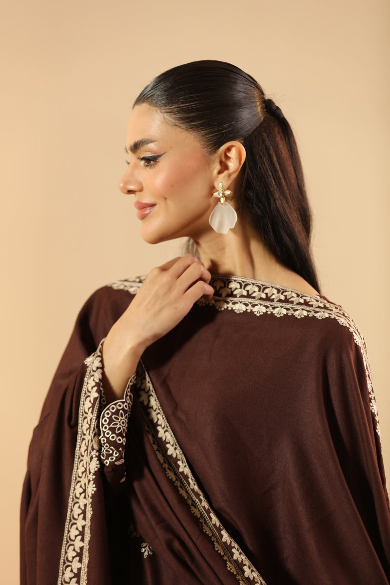 Elegant Brown Ensemble with Intricate Detailing - Eid outfits in Sydney, Brisban Australia