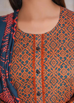 PRINTED KHADDAR 3PIECE DRESS