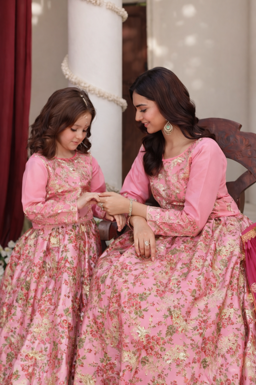 Bubblegum Pink Embroidered Organza Kurti with Multi-Layered Lehenga & Organza Dupatta – 3-Piece Festive Set