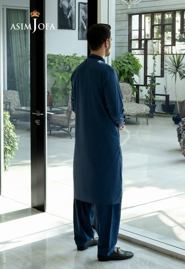 Blue Blended Shalwar Kameez – Classic 2-Piece Comfortable Traditional Wear