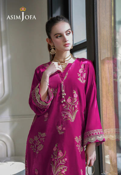 EMBROIDERED VELVET STITCHED 2PC DRESS