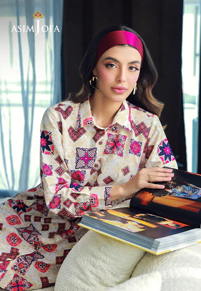 PRINTED RAW SILK 2PCS DRESS