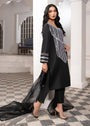 Elegant Black Kattan Silk 3-Piece Set with Mirror Work & Organza Dupatta