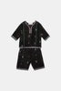 Black Embroidered Short Kurti Set - Eid outfits in Sydney, Brisban Australia