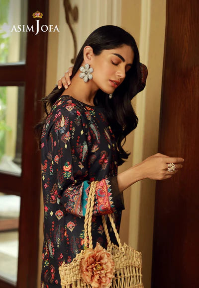 PRINTED RAW SILK 1PC DRESS