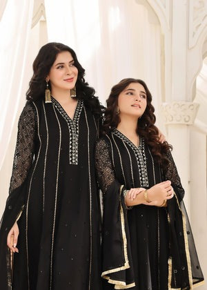 Chiffon Kalidar Maxi with Sequin Boti & Gheera Embroidery