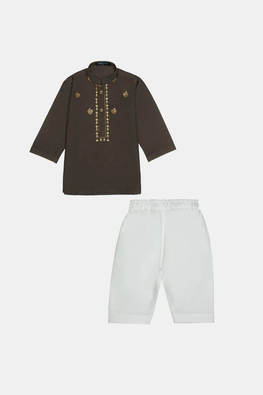 Dark Brown Infant Kurta Shalwar