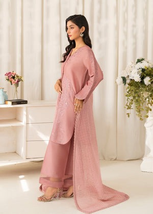 Medium-Length Front-Open Shirt with Straight Trouser & Organza Dupatta – Embroidered Patchwork