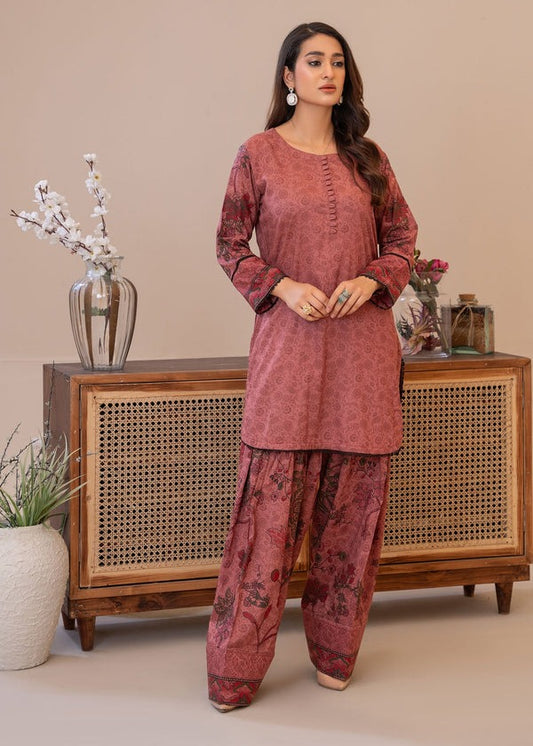 Summer Lawn Kurta & Farshi Shalwar in Tawny Brown