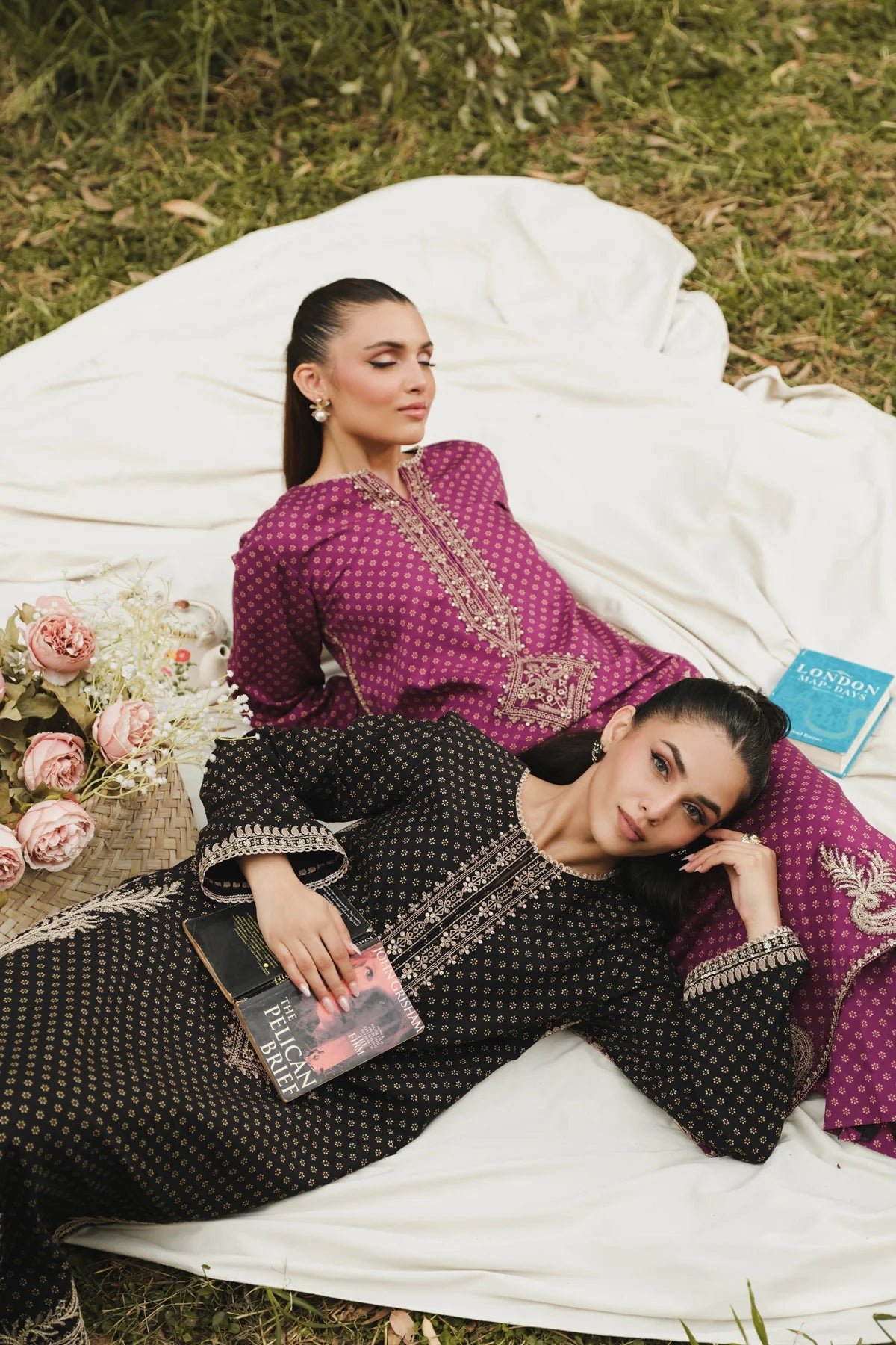 EMBROIDERED VISCOSE STITCHED 3 PIECE DRESS