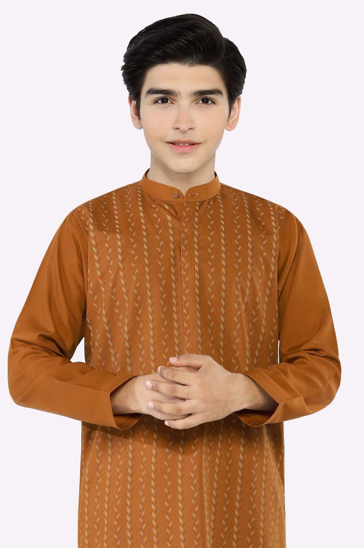 Rust Teens Kurta Pajama