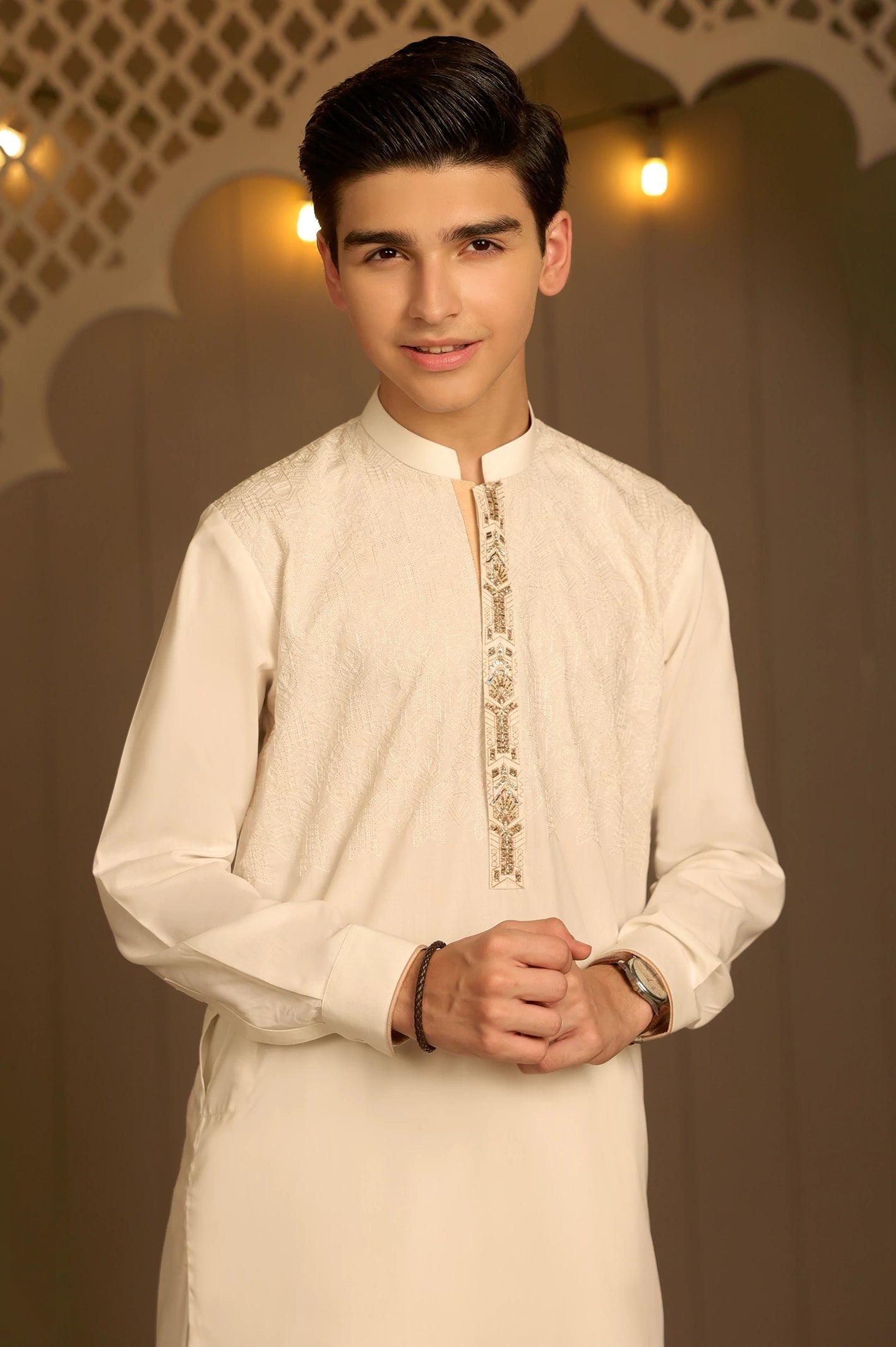 Off White Boys Kameez Shalwar