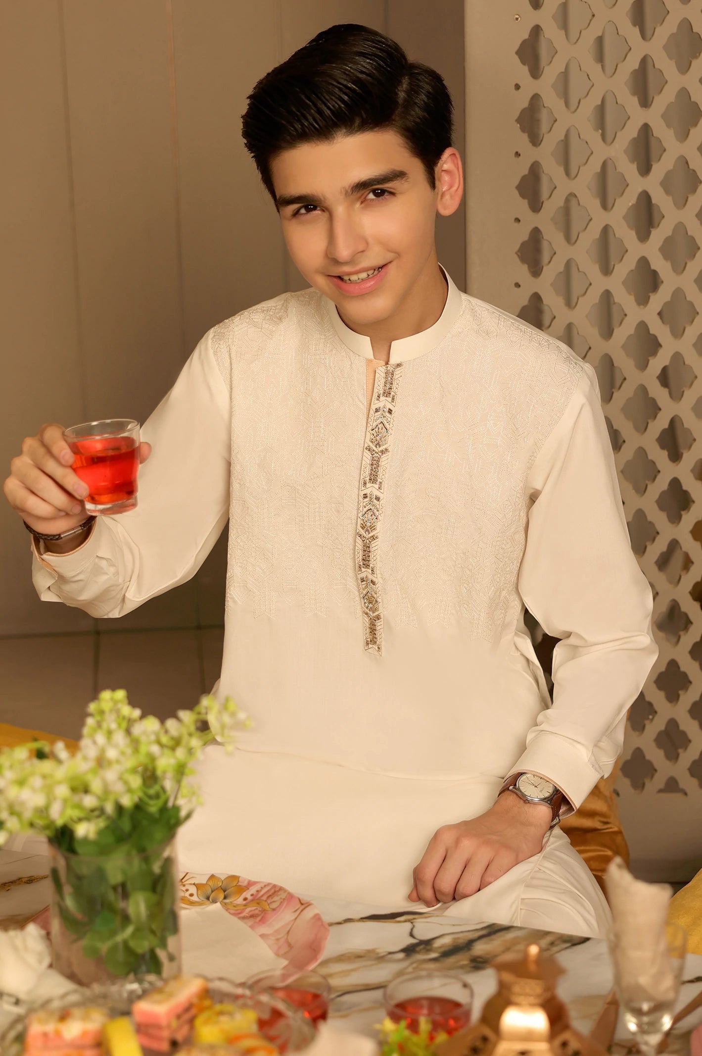 Off White Boys Kameez Shalwar