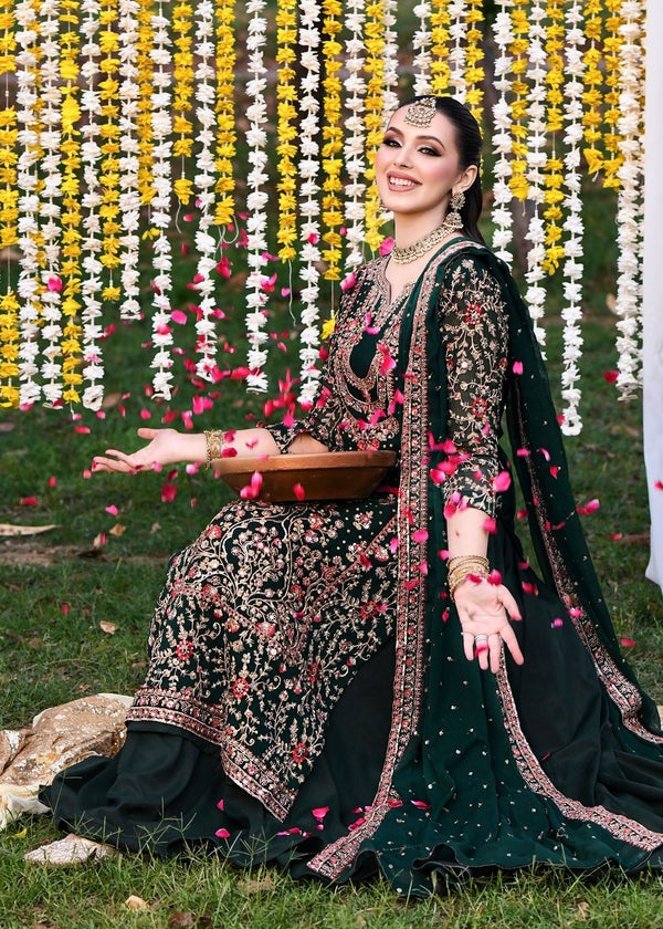 Luxury chiffon 3pc embroidered and hand embellished suit