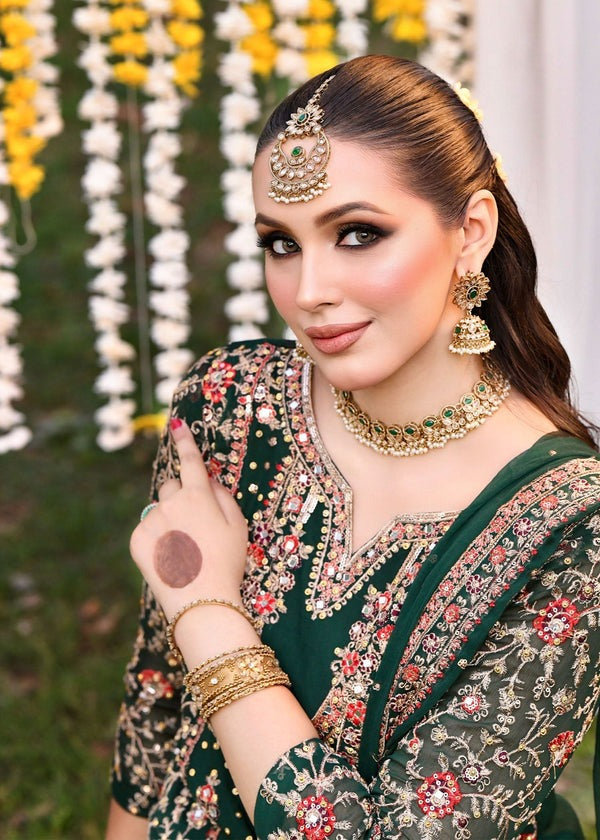 Luxury chiffon 3pc embroidered and hand embellished suit