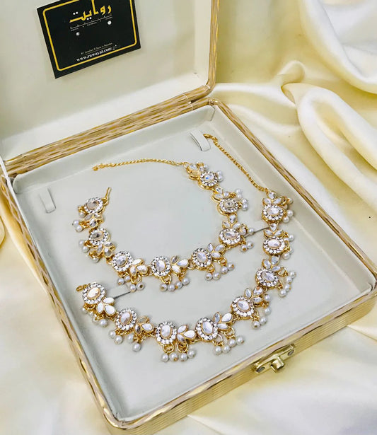 Kundan Anklet-13 (Golden)