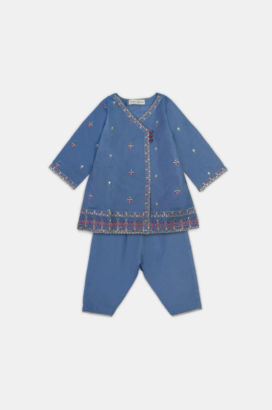 Blue Embroidered 2PC