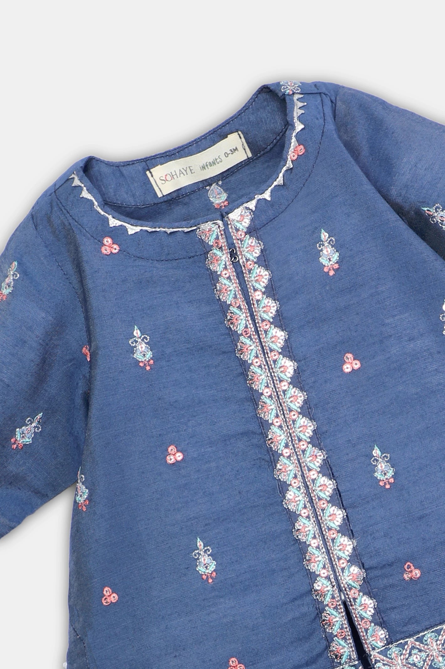 Blue Embroidered Infant 2PC