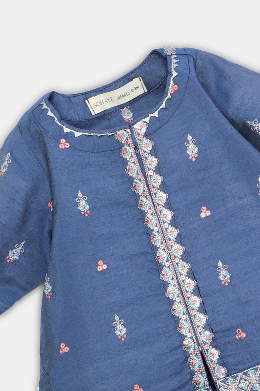 Blue Embroidered Infant 2PC