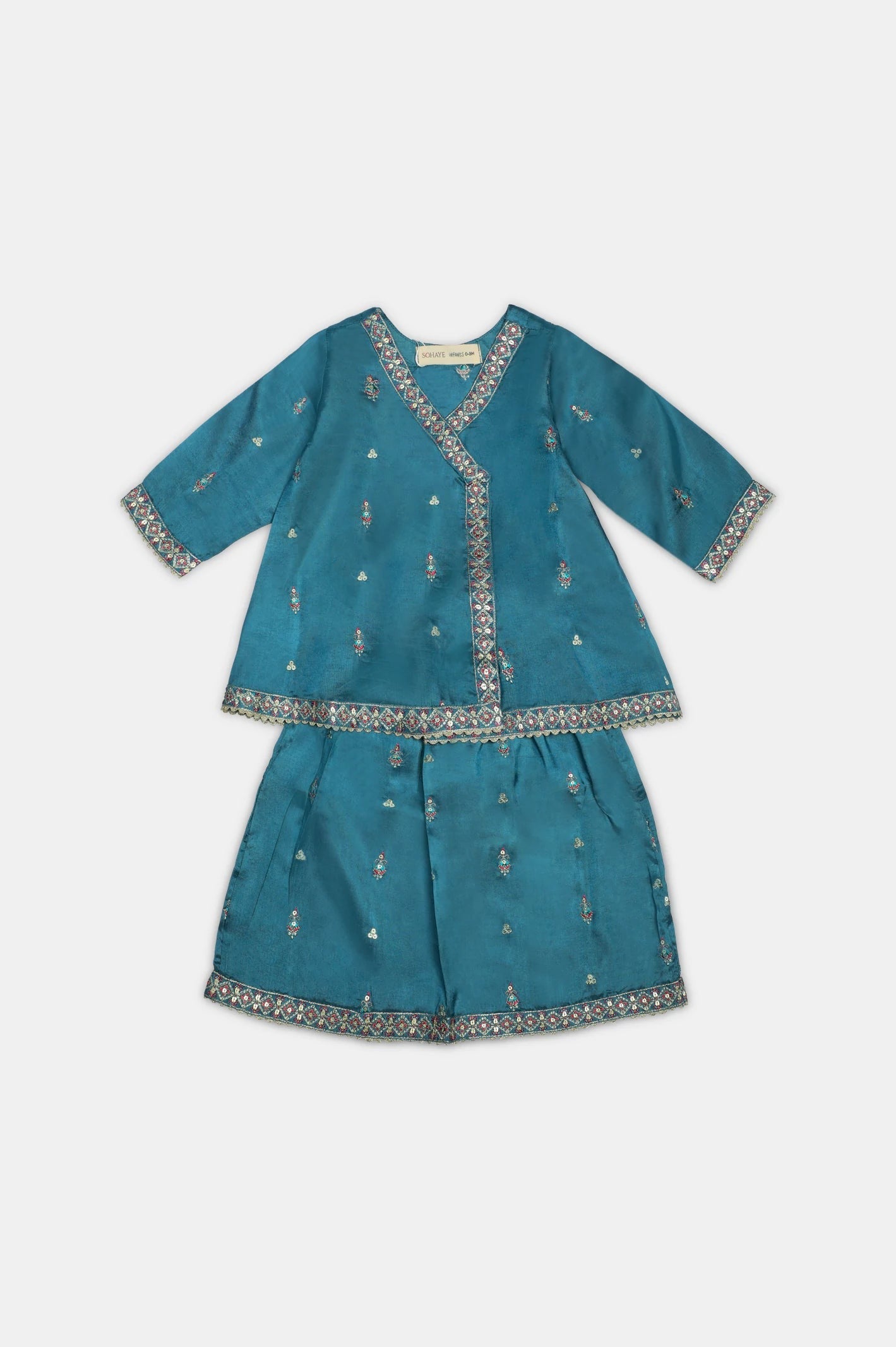 Baby Blue Embroidered 2-Piece Set – Party & Celebration Ready