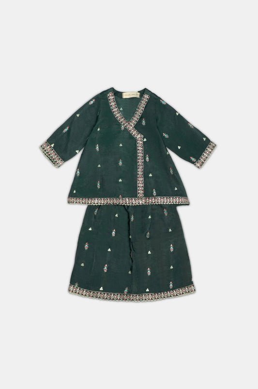 Dark Green Embroidered -2PC
