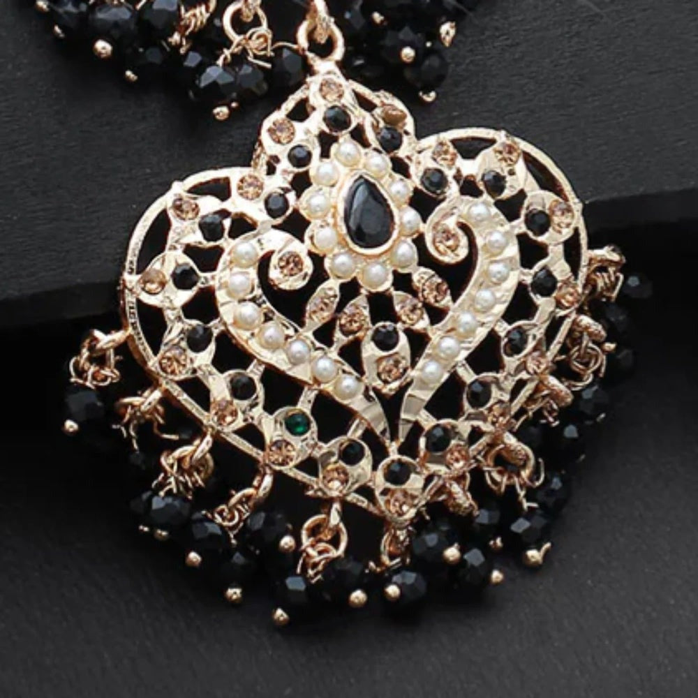 Elegant Black Ensemble with Gold Plating
