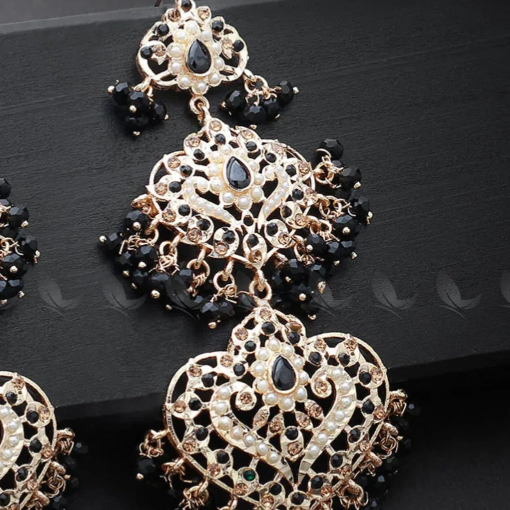 Elegant Black Ensemble with Gold Plating