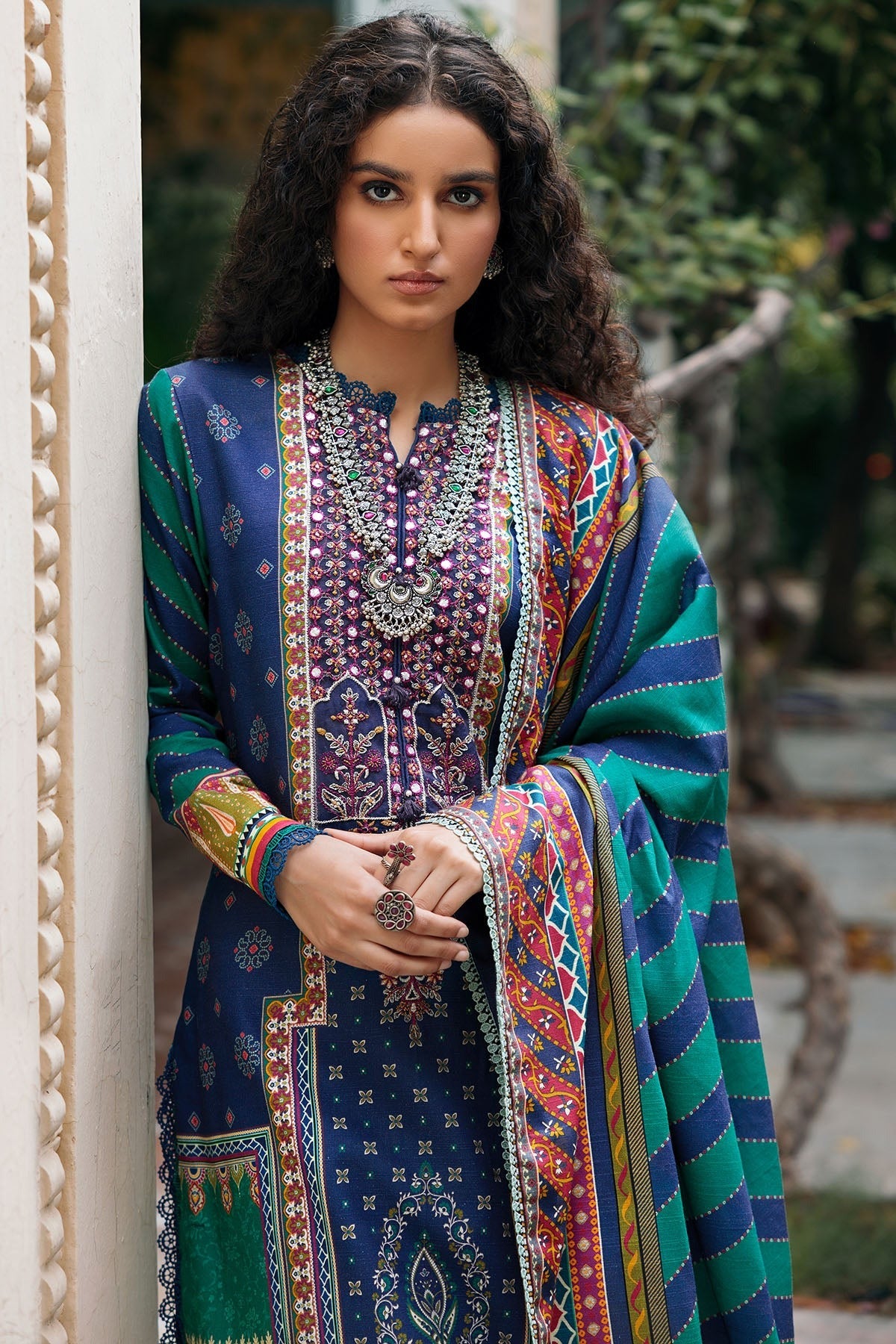 BIRCH DIGITAL PRINTED EMBROIDERED KHADDAR