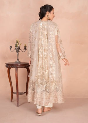 Cinderella Cream Embroidered Pishwas – 4 Piece Luxury Set