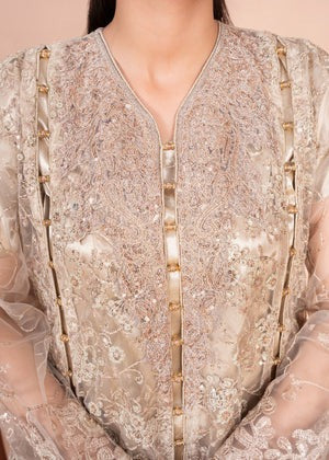 Cinderella Cream Embroidered Pishwas – 4 Piece Luxury Set