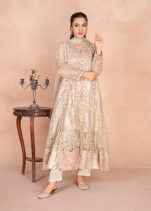 Cinderella Cream Embroidered Pishwas – 4 Piece Luxury Set