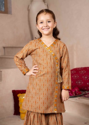 Elegant Brown Anarkali Kurti & Printed Trousers Set – Daisy Outfit Winter Collection