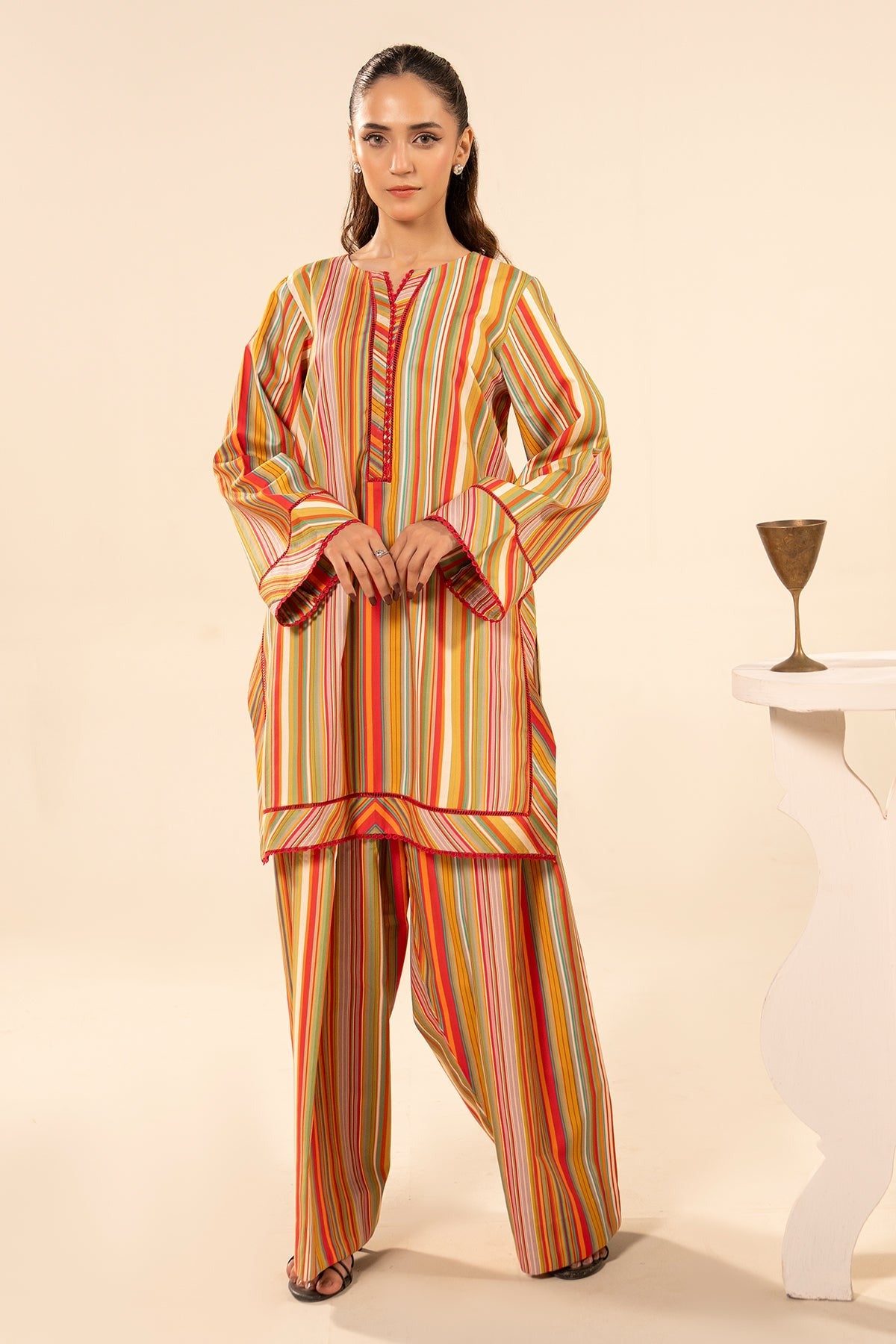 2-PC Printed Cotton Suit