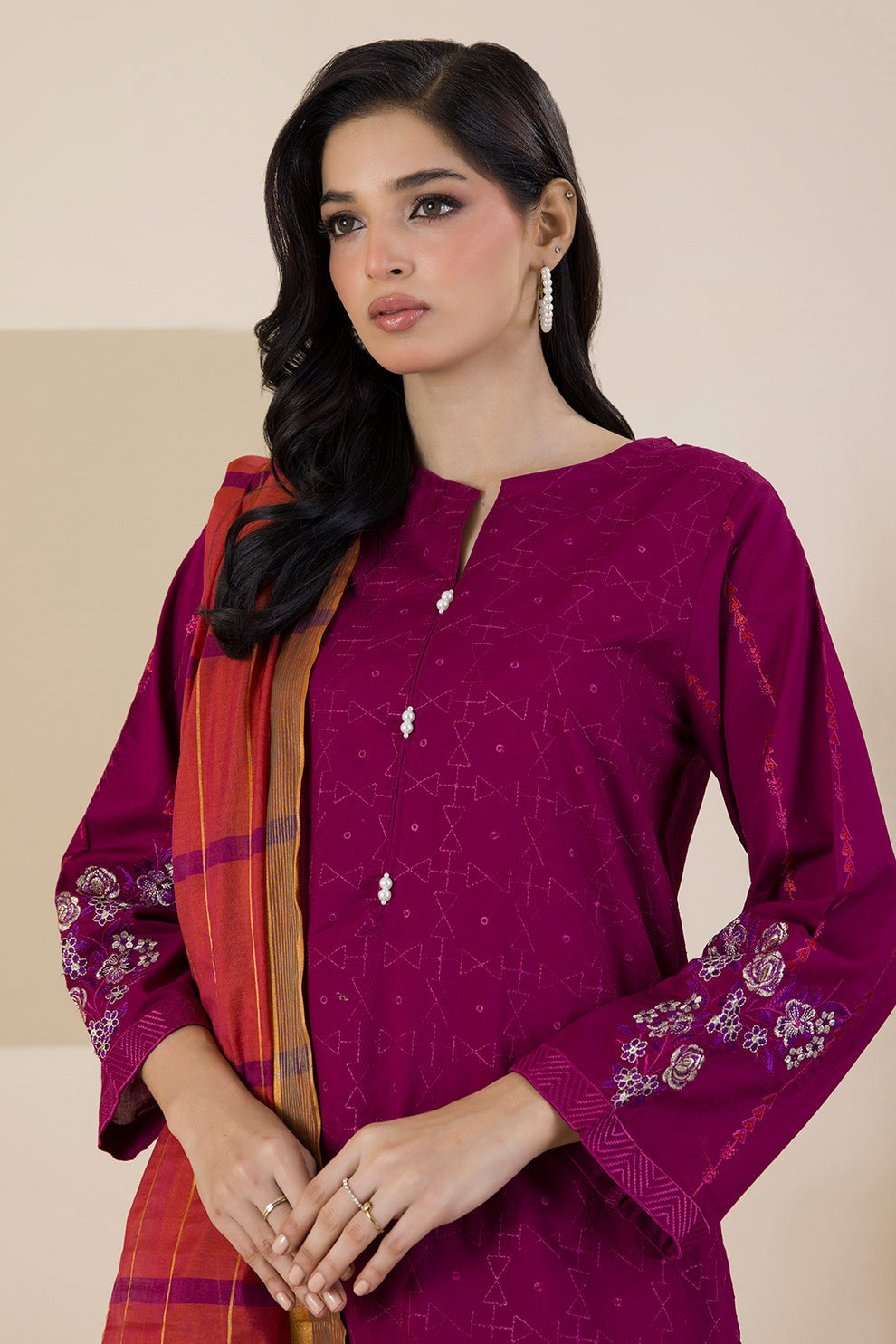 Embroidered 3 Piece Dress - Kurta Dupatta Trouser