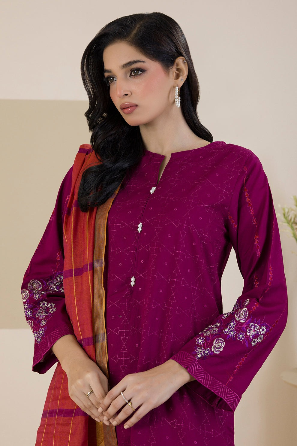 Embroidered 3 Piece Dress - Kurta Dupatta Trouser