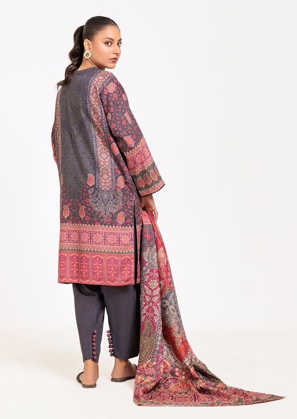 Printed Poly Viscose Shirt with Malai Silk Shalwar & Shawl