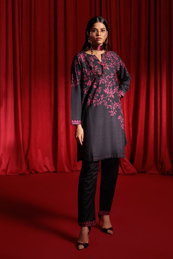 Digital Printed Khaddar 2-Piece Set – Shirt & Dyed Trouser