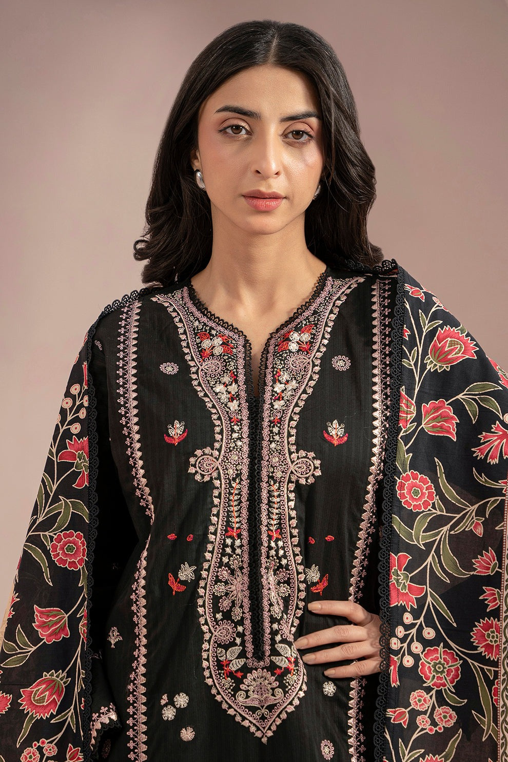 Embroidered 3 Piece Dress - Shirt Shalwar Dupatta